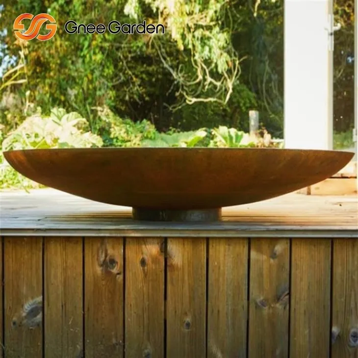 Corten Minimalist Fire Pit Modern Style