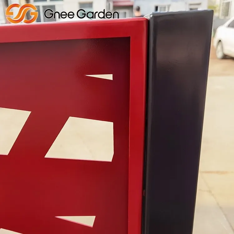 Red Abstract Lines Metal Partition Screen