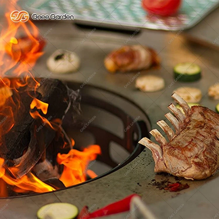 Corten Steel Round BBQ Grill