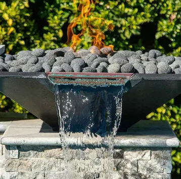 Bassein Fire Bowl Waterfall Ujumisbassein Fire Pit Waterfall