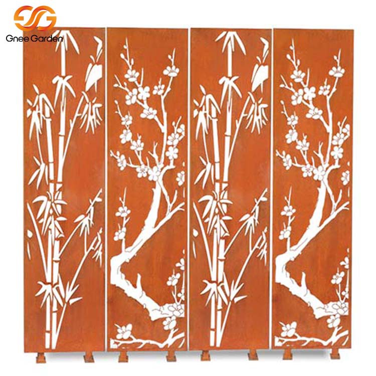 Garden corten steel screen panel Garden corten steel screen panel